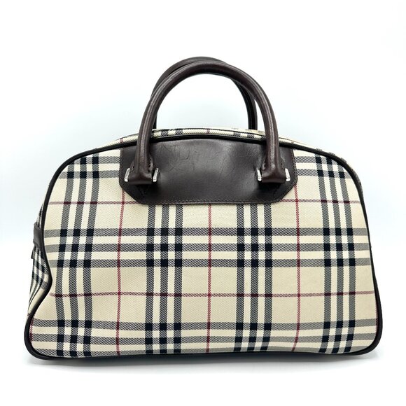 Burberry Brown Novacheck Boston Zip Tote - Picture 3 of 9